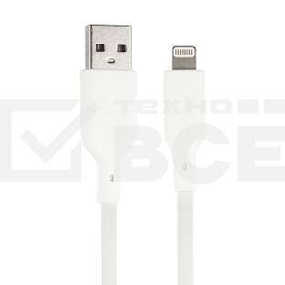 Кабель QUMO, MFI С48, USB-A на Apple 8 pin, силиконовый, 1м, 2,4A, 5V, 12W (белый)