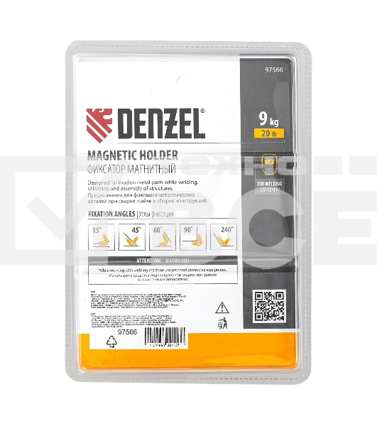 Фиксатор магнитный Denzel для сварочных работ усилие 20 LB, 30х45х60х75х90х135 град.