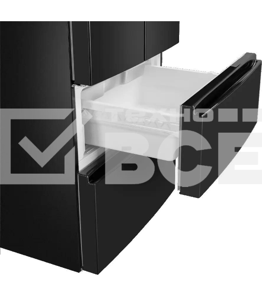 Холодильник Maunfeld MFF180NFBE01 черный трехкамерный 224/113л морозилка снизу, No Frost