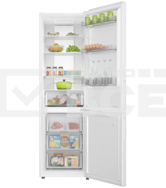 Холодильник Candy CFN6200WD белый двухкамерный 243/91л морозилка снизу, No Frost