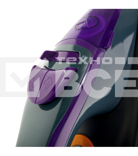 Утюг BRAYER BR4001 фиолетовый/серый, 2600 Вт, 25 г/мин, 140 г/мин, 360 мл