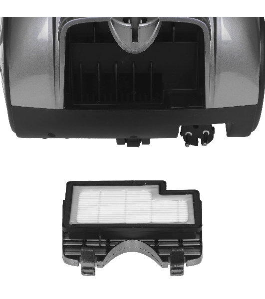 Пылесос Eurostek EVC-3011 серебристый/серый, 400/2600 Вт, уборка сухая, пылесборник контейнер 2.5 л