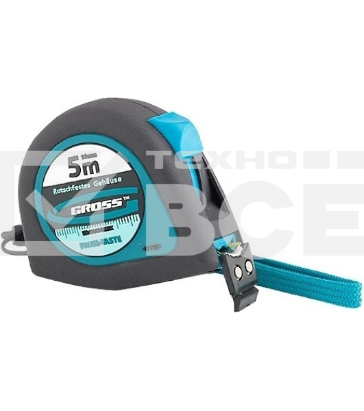 Рулетка GROSS 31102  ''ergonomisch'' 5м x 19мм магнитный обрезиненный зацеп