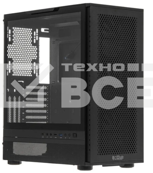 Корпус PCCooler ME200 MESH BK, Midi-Tower, чёрный, 3 x 120 мм