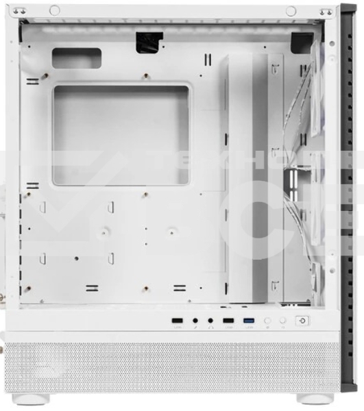 Компьютерный корпус PcCooler ME200 MESH WH белый-черный без БП ATX 3x120mm 2xUSB3.0 audio bott PSU