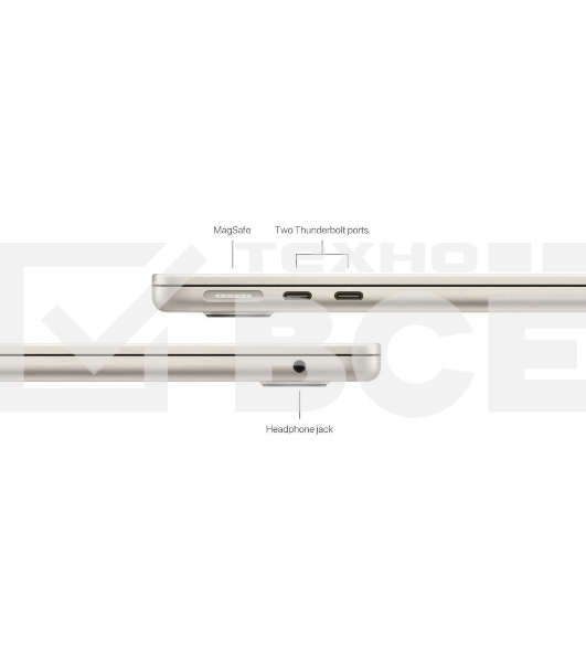 Ноутбук Apple Macbook Air 13 M3/8C CPU/10C GPU/16GB/512GB/KB-US/Ru/Starlight (MXCU3)