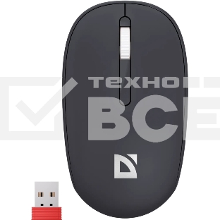 Мышь беспроводная Defender Smart MM-396 черный, 1600 dpi, радиоканал, Bluetooth, USB, кнопки - 3