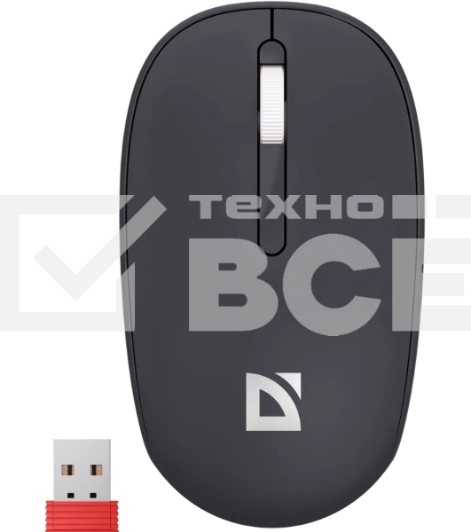 Мышь беспроводная Defender Smart MM-396 черный, 1600 dpi, радиоканал, Bluetooth, USB, кнопки - 3