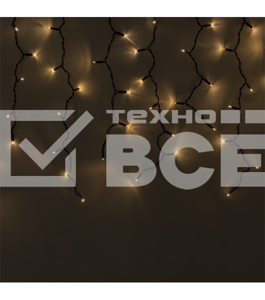 Гирлянда светод. уличная Funray Бахрома SIC-120WW,3.0x0.7м,120ламп,тепл.бел,IP60,черн.шн.1.5м,СОЕД