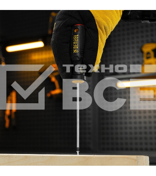 Отвертка Denzel PH0х100 мм, S2, 3к рукоятка