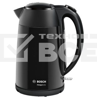 Чайник электрический Bosch TWK3P423 1.7 л, 2400 Вт, черный (корпус: нержавеющая сталь)
