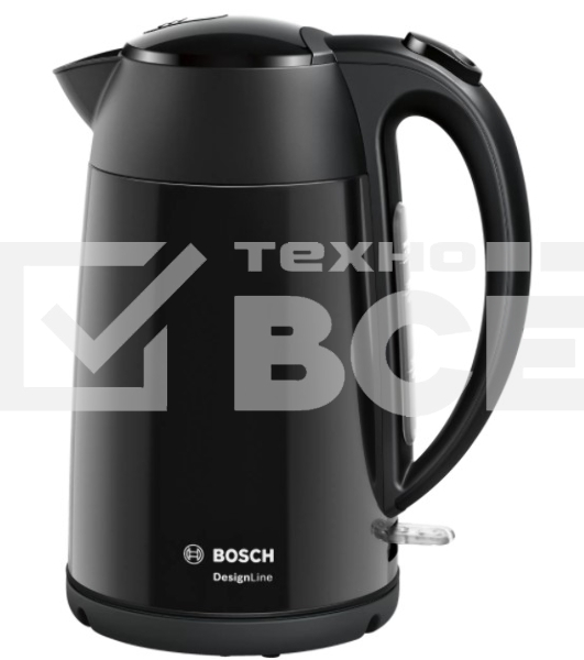 Чайник электрический Bosch TWK3P423 1.7 л, 2400 Вт, черный (корпус: нержавеющая сталь)