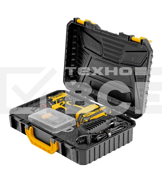 Дрель-шуруповерт Denzel CDH-BL-20, Аккумуляторная, 20В, 2 АКБ, Кейс