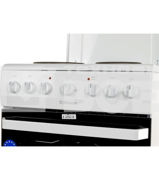 Плита электрическая Hansa FCEW54109 белый, конфорок 4 шт, духовка 65 л, 50 см x 85 см x 60 см