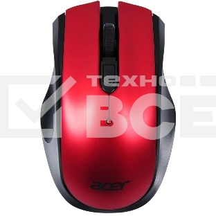 Мышь беспроводная Acer OMR032 черный/красный, 1600 dpi, радиоканал, USB, кнопки - 4