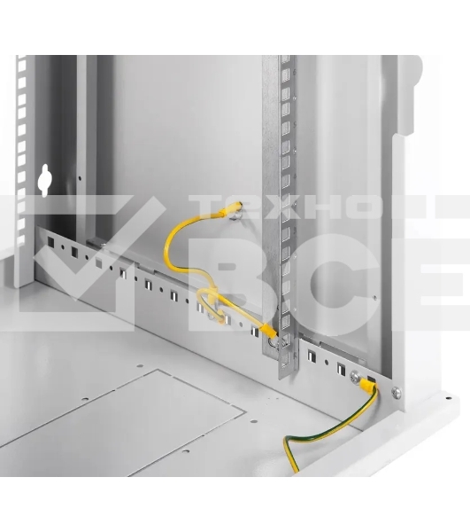 Шкаф настенный ЦМО ШРН-Э-9.500 9U 600x520 мм пер. дв. стекл несъемные бок. пан. серый