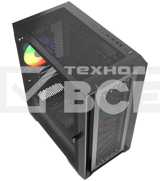 Корпус PowerCase ByteFlow Micro Black LE, Micro-Tower, чёрный
