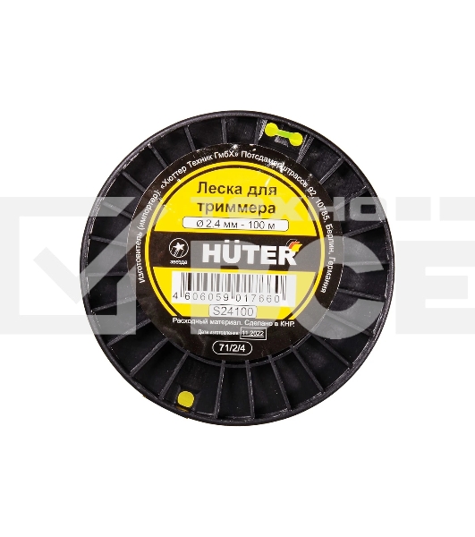 Леска для садовых триммеров Huter S24100 d=2.4мм L=100м для Hunter GGT-800S(T)/1000S(T)/1300S(T)/1500S(T) (71/2/4)