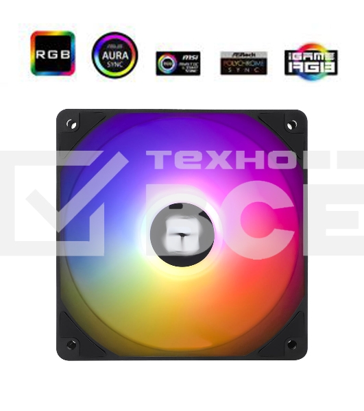 Кулер для корпуса Thermaltight TL-C12C-S (120x120x25мм, 4-pin PWM, ARGB, 66.17CFM, 25.6dBA, 1550RPM, черный)