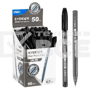 Ручка шариковая Deli EQ9-BK черн, d=0.7мм, черные чернила