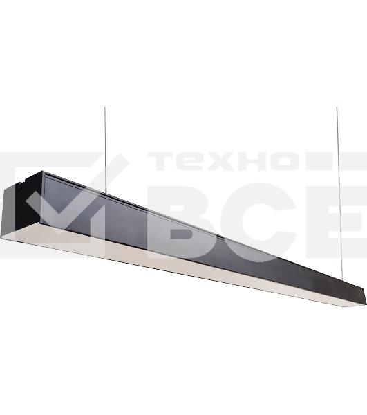 Светильник светодиодный Feron AL4035 ДПО-48вт 4000К 5760Лм линейный рассеиватель матовый в алюминиевом корпусе черный