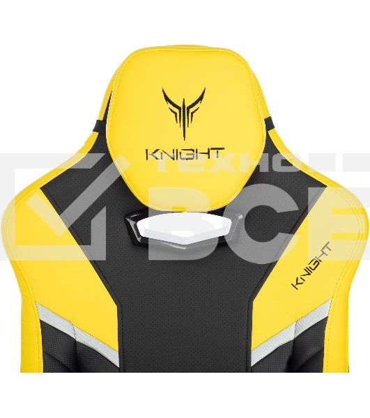 Кресло игровое Knight Thunder 5X черный/желтый эко.кожа крестов. металл