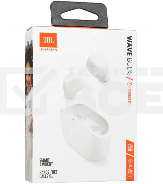 Гарнитура JBL Bluetooth WAVE BUDS белый JBLWBUDSWHT