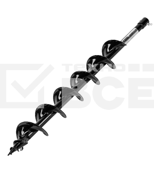 Шнек для грунта Denzel ER-100, диаметр 100 мм, длина 800 мм, соединение 20 мм, съемный нож