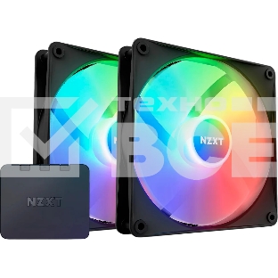 Вентилятор для корпуса Case Cooler NZXT F140 RGb Core Twin Pack (140x140x25мм, 4-pin PWM, RGb, 89.48CFM, 32.5dBA, 1800RPM, черный, 2pcs)