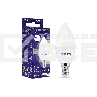 Лампа светодиодная TOKOV ELECTRIC 7Вт С37 3000К Е14 176-264В