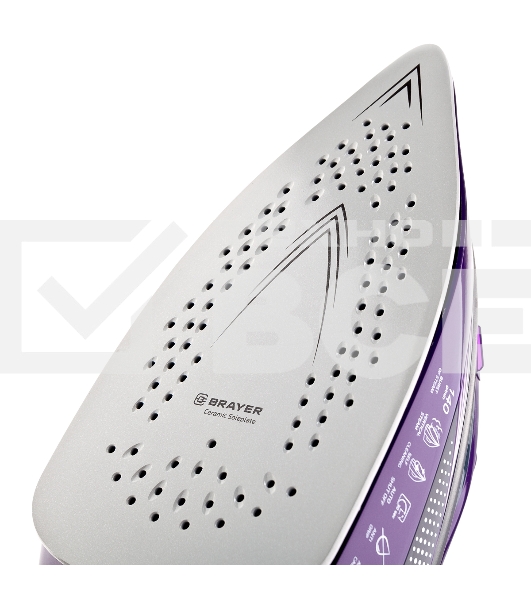 Утюг BRAYER BR4001 фиолетовый/серый, 2600 Вт, 25 г/мин, 140 г/мин, 360 мл