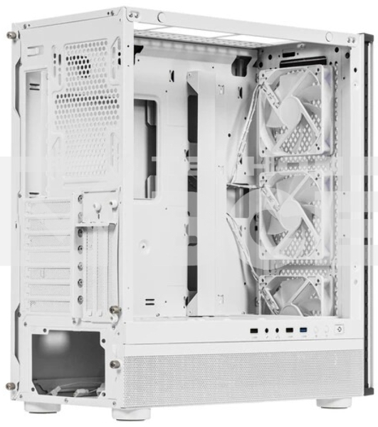 Компьютерный корпус PcCooler ME200 MESH WH белый-черный без БП ATX 3x120mm 2xUSB3.0 audio bott PSU