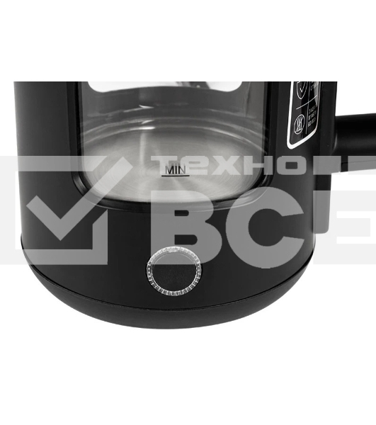 Чайник электрический Energy E-256, 1500Вт, 1,5л, стекло, черный