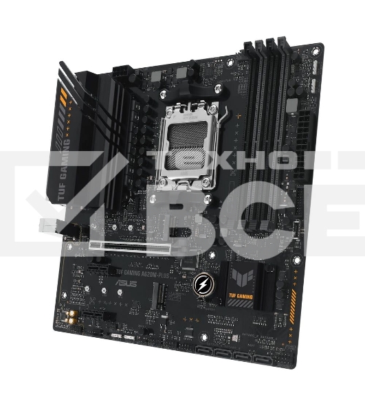 Материнская плата ASUS TUF GAMING A620M-PLUS, AM5, AMD A620, 4xDDR5, 4xSATA, 2xM.2, 1xPCI-E 4.0 x16, 2xPCI-E x1, 2xDP, 1xHDMI, 1x 2.5Gb LAN, 2xUSB-A 3.2 Gen 1, 4xUSB-A 2.0, 3x3.5 мм, 7.1, Micro-ATX