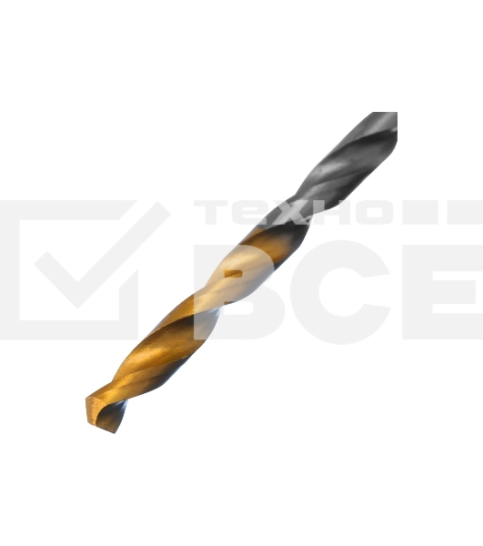 Сверло спиральное по металлу Denzel 2,5 x 57мм, Р6М5, Golden Tip, 2 шт.