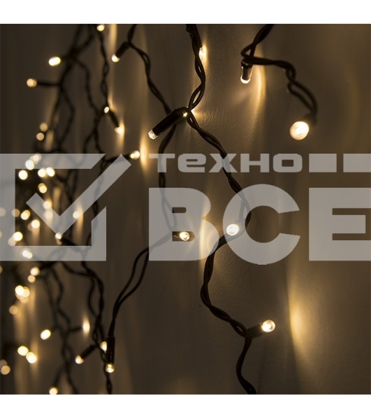 Гирлянда светод. уличная Funray Бахрома SIC-120WW,3.0x0.7м,120ламп,тепл.бел,IP60,черн.шн.1.5м,СОЕД