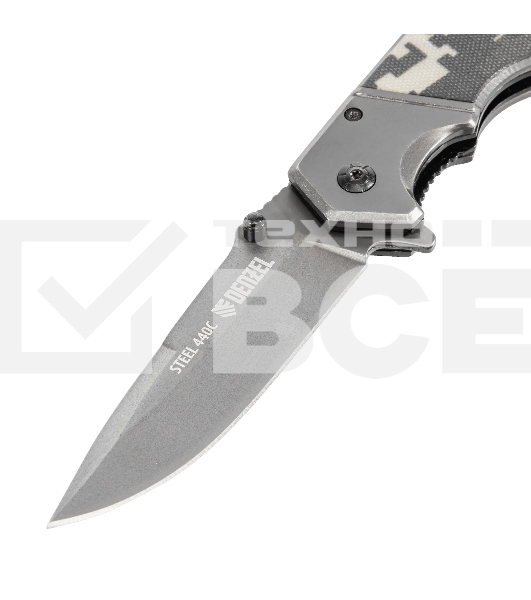 Нож складной Denzel, многоцелевой, системы Liner-Lock, с накладкой G10 на эргономичной рукоятке 79209