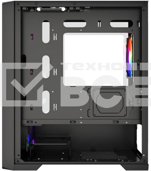 Корпус PowerCase ByteFlow Micro Black LE, Micro-Tower, чёрный