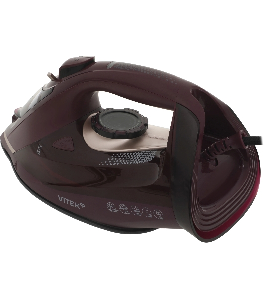 Утюг Vitek VT-IRN1204 бордовый, 2400 Вт, 23 г/мин, 150 г/мин, 450 мл