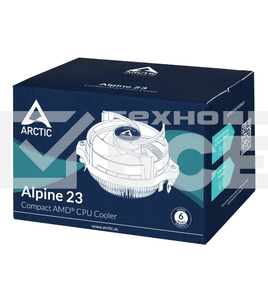 Кулер для процессора Arctic Alpine 23 серебристый, 90 мм, алюминий, 2000 об/мин, 22.5 дБ, 4 pin, 65 Вт, 65 мм
