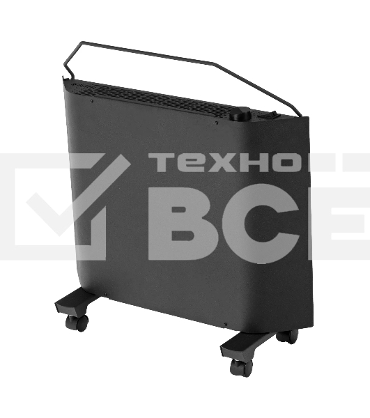 Конвектор Denzel XCE-1000B черный, 1000 Вт, 15 м2, термостат
