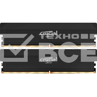 Оперативная память Crucial, DDR5, 32GB (2x16GB), 6000 MHz, CL36, с радиатором, черный