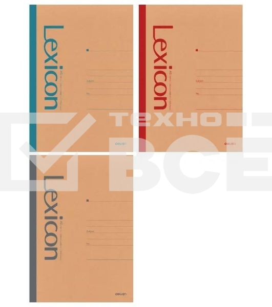 Тетрадь Deli 23212, A5, 100л, линейка, ассорти