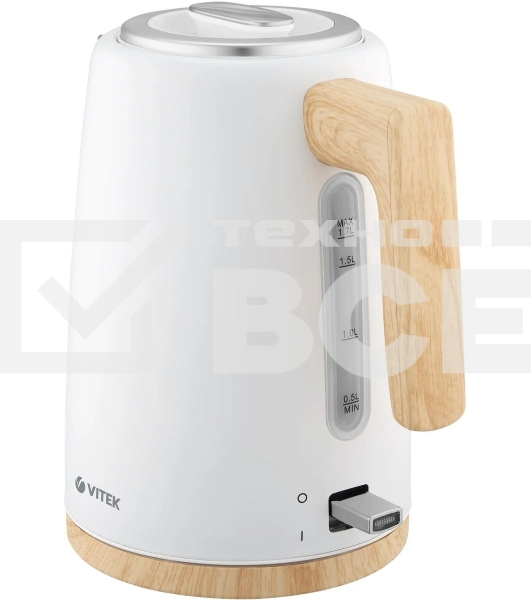 Чайник электрический Vitek VT-1154 1.7л. 2200Вт белый/дерево