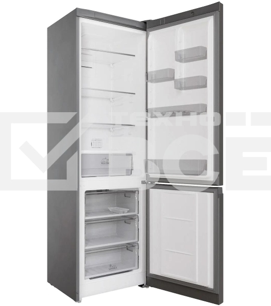 Холодильник Hotpoint HT 5200 S серебристый двухкамерный 247/78л морозилка снизу, No Frost