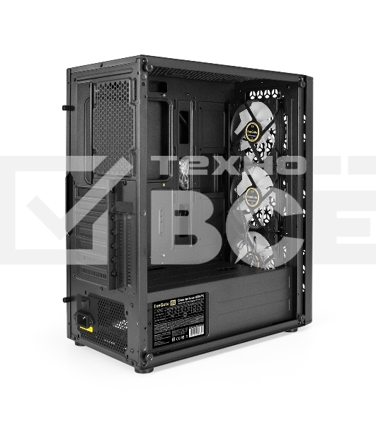 Компьютерный корпус Miditower ExeGate EVO-9202-NPX600 (ATX, БП 600NPX с вент. 12 см, с окном, 1*USB+1*USB 3.0, аудио, 3 вент. 12см с RGb подсветкой)
