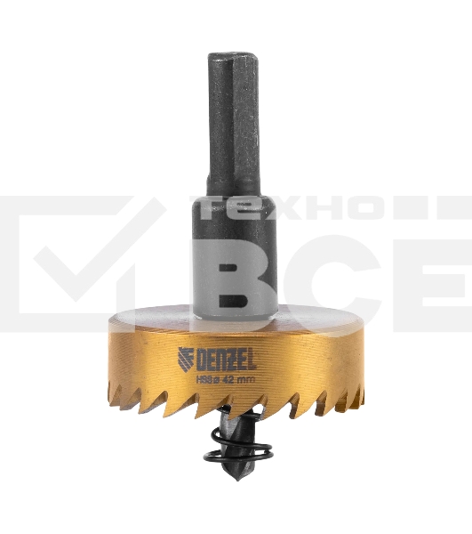Коронка по металлу Denzel HSS, 42 мм, нитридтитановое покрытие