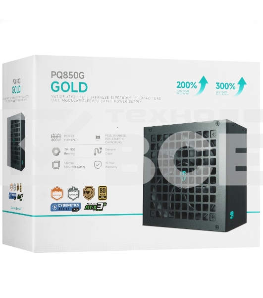Блок питания Deepcool/GamerStorm PQ850G (ATX 3.1, 850W, Full Cable Management, PWM 120мм fan, 80 PLUS GOLD, Active PFC + Half Bridge + DC/DC, Full Japanese Capasitors, Gen5 PCIe) RET