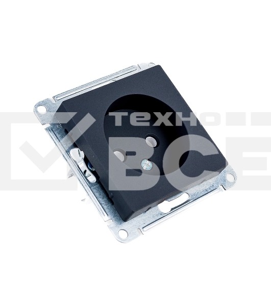 Механизм розетки 1-м СП AtlasDesign без заземл. 16А карбон SchE ATN001041