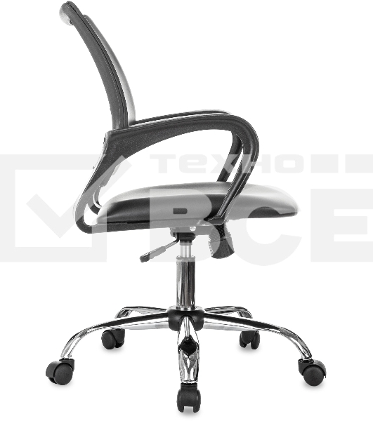 Кресло компьютерное Бюрократ CH-695NSL черный, экокожа, крестов. металл хром